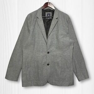 Gap Heather Gray Cotton Flannel Blazer Sport Coat Jacket Mens XL